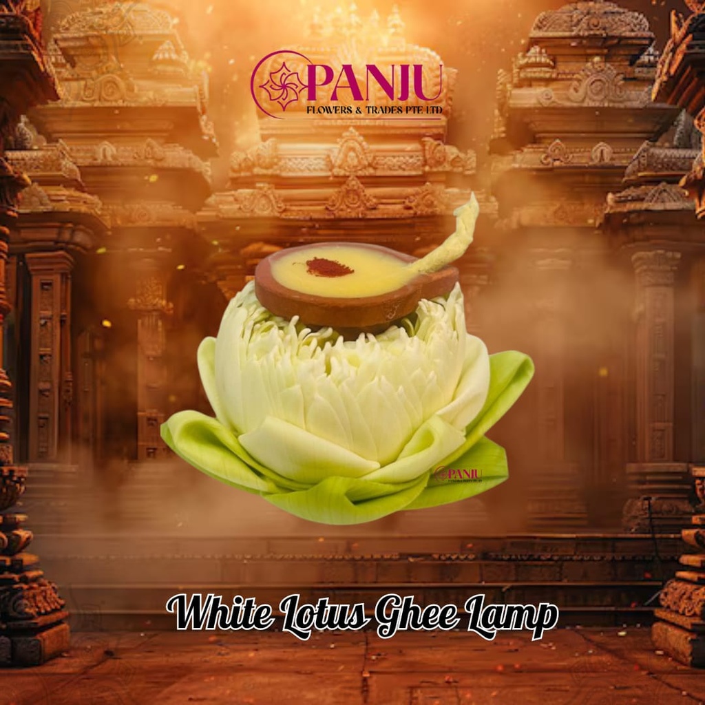 White Lotus Ghee Lamp