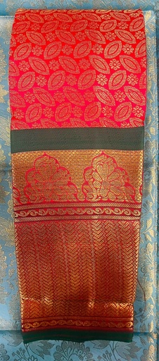 Red with big border saree